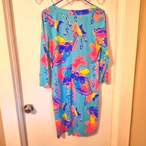 Lilly Pulitzer Shorely Blue Sandstorm Riva Dress Size medium Preppy - Picture 3 of 4